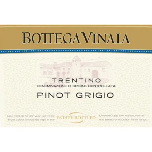Bottega Vinaia Estate Bottled Trentino Doc Pinot Grigio 1 Bottega Vinaia Estate Bottled Trentino Doc Pinot Grigio